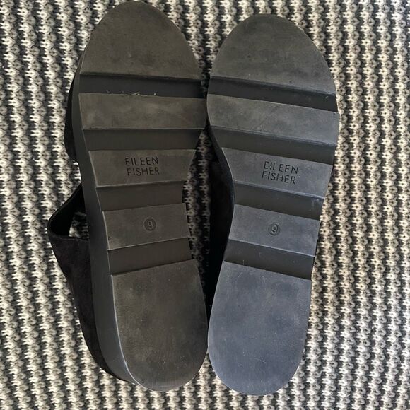 Eileen Fisher Turban black wedge sandal women’s shoe size 9 - Picture 10 of 11